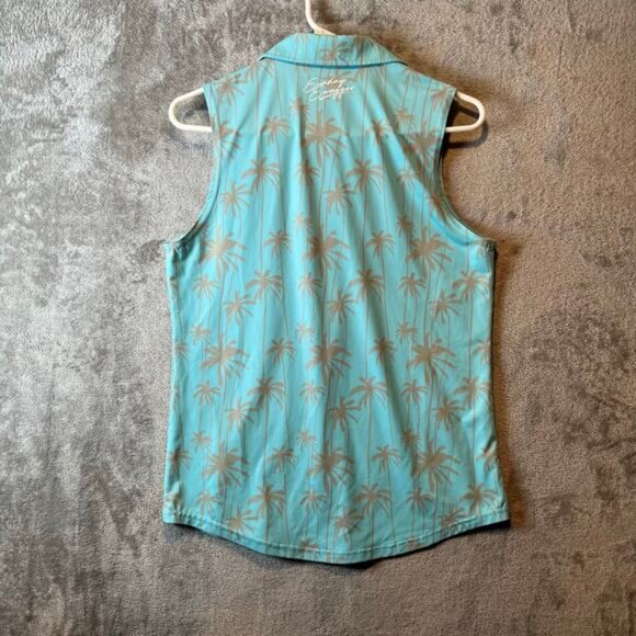 Sunday Swagger Hangin' Golf Polo UPF 40 Sun Protect Size Small Palm Trees - Picture 5 of 6